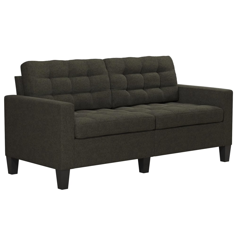 Bowies Fabric 2 Seater Sofa With Black Legs In Grey
