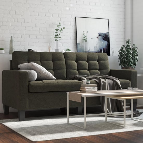 Product photograph of Bowies Linen Fabric 2 Seater Sofa With Wooden Legs In Grey from Furniture in Fashion