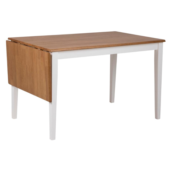 Product photograph of Bowral Rectangular Butterfly Dining Table In Oak And White from Furniture in Fashion