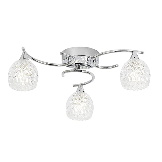 Read more about Boyer 3 lights glass semi flush ceiling light in chrome