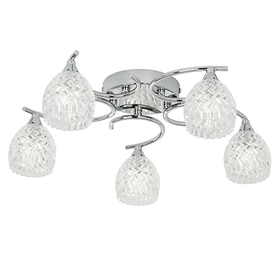 Read more about Boyer 5 lights glass semi flush ceiling light in chrome