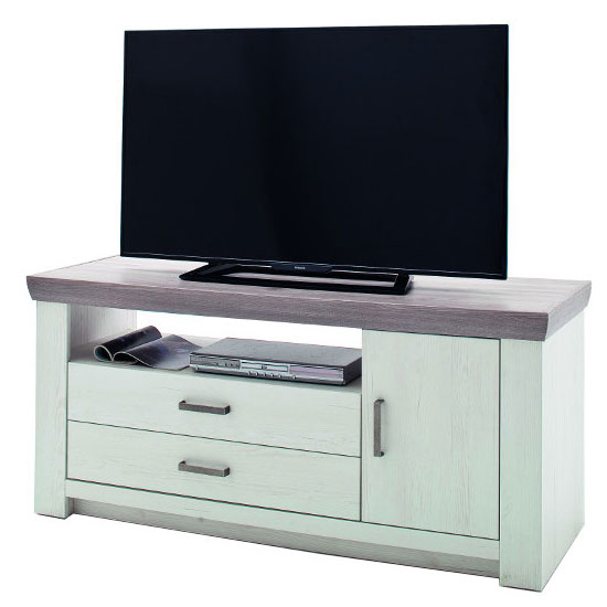 Bozen Wooden Small TV Unit In Pine And White Furniture in Fashion