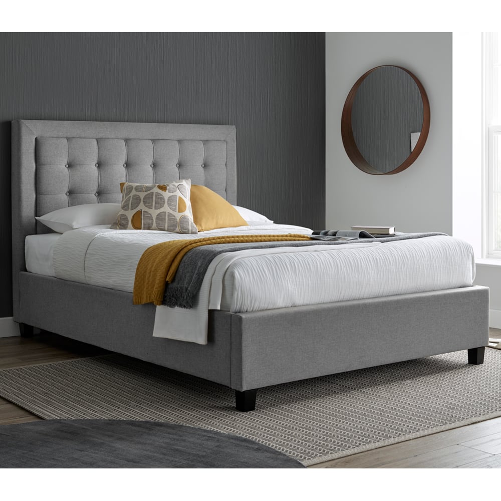 Bradenton Fabric Ottoman Storage Double Bed In Grey