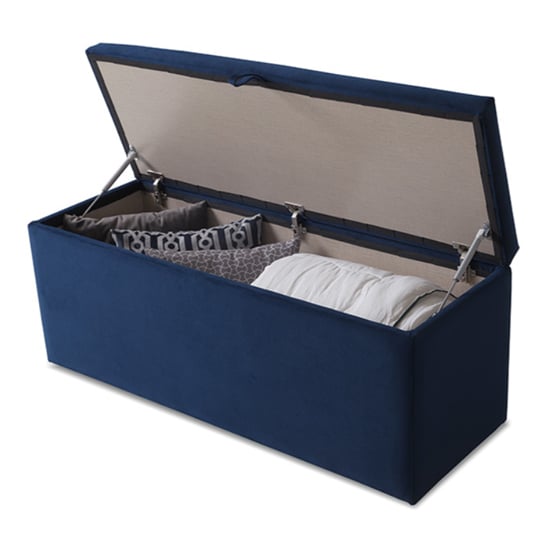 Bradenton Velvet Blanket Box In Blue_2