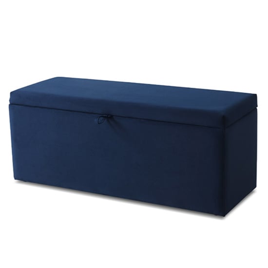 Bradenton Velvet Blanket Box In Blue_1