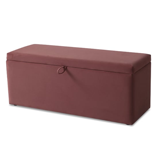 Product photograph of Bradenton Velvet Blanket Box In Blush from Furniture in Fashion