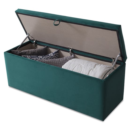 Bradenton Velvet Blanket Box In Green_2