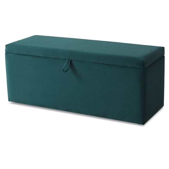 Bradenton Velvet Blanket Box In Green_1