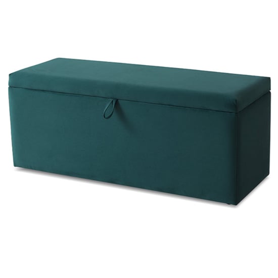 Photo of Bradenton velvet blanket box in green