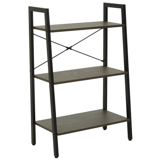 Read more about Bradken dark oak wooden 3 tier shelving unit with black frame