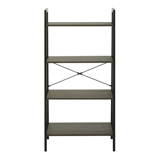 Bradken Dark Oak Wooden 4 Tier Shelving Unit With Black Frame