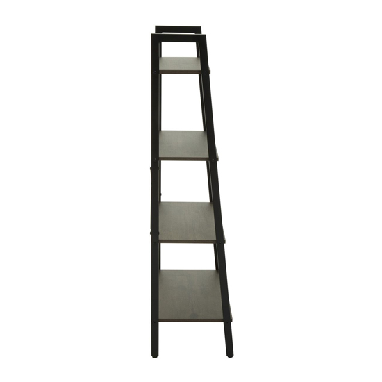 Bradken Dark Oak Wooden 4 Tier Shelving Unit With Black Frame