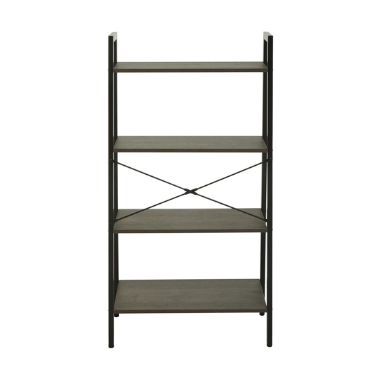 Bradken Dark Oak Wooden 4 Tier Shelving Unit With Black Frame