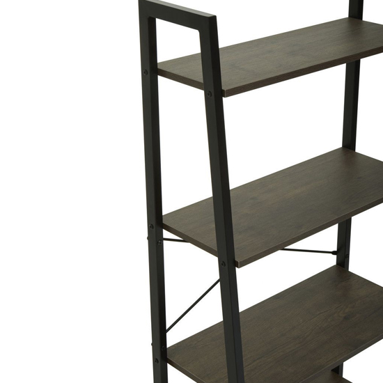 Bradken Dark Oak Wooden 4 Tier Shelving Unit With Black Frame