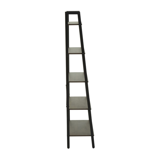 Bradken Dark Oak Wooden 5 Tier Shelving Unit With Black Frame