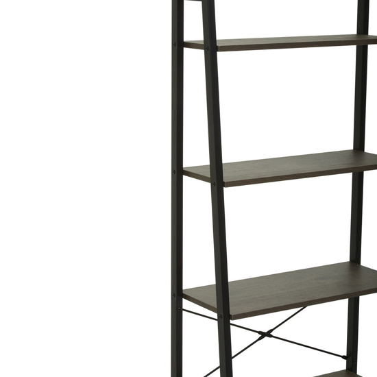 Bradken Dark Oak Wooden 5 Tier Shelving Unit With Black Frame