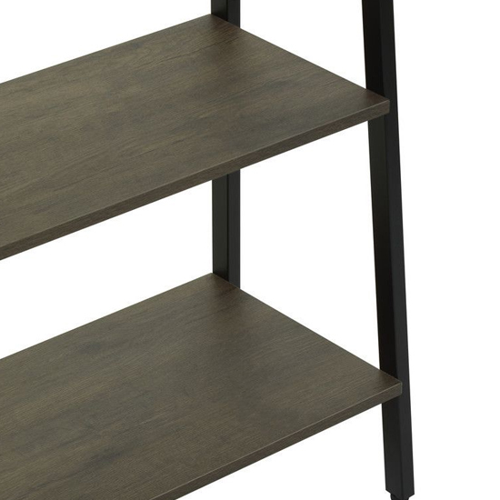 Bradken Dark Oak Wooden 5 Tier Shelving Unit With Black Frame