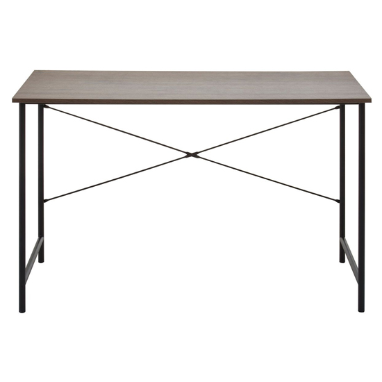 Bradken Dark Oak Wooden Laptop Desk With Black Metal Frame