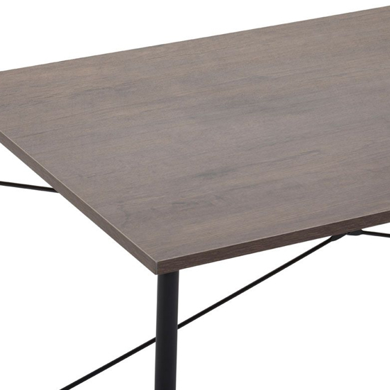 Bradken Dark Oak Wooden Laptop Desk With Black Metal Frame