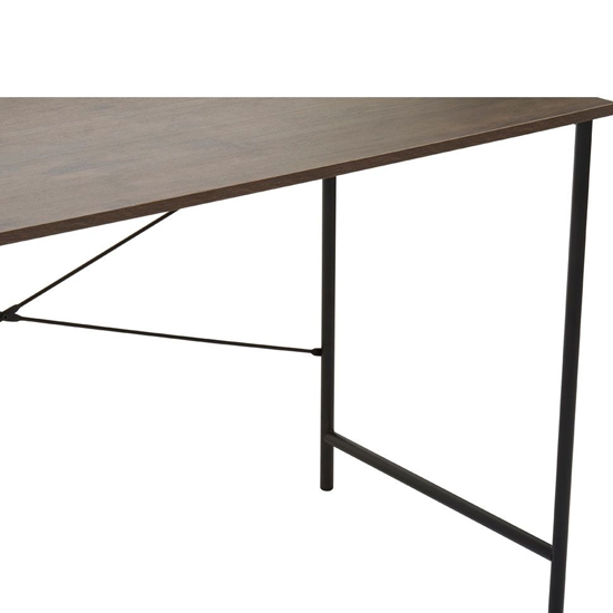 Bradken Dark Oak Wooden Laptop Desk With Black Metal Frame