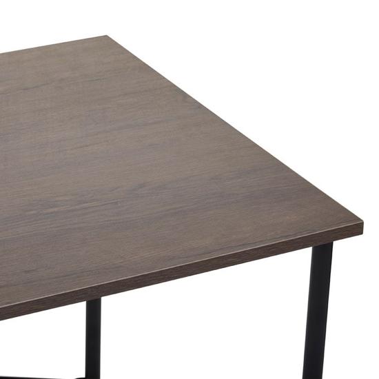 Bradken Dark Oak Wooden Laptop Desk With Black Metal Frame