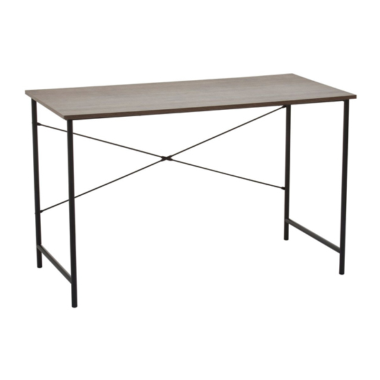 Read more about Bradken dark oak wooden laptop desk with black metal frame