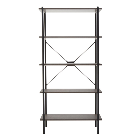 Bradken Dark Oak Wooden Shelving Unit With Black Metal Frame