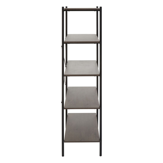 Bradken Dark Oak Wooden Shelving Unit With Black Metal Frame