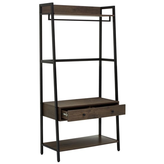 Bradken Dark Oak Wooden Storage Unit With Black Metal Frame