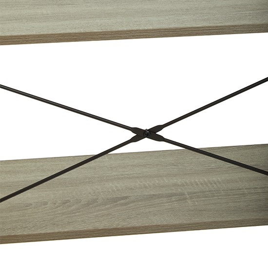 Bradken Grey Oak Wooden 4 Tier Shelving Unit With Black Frame