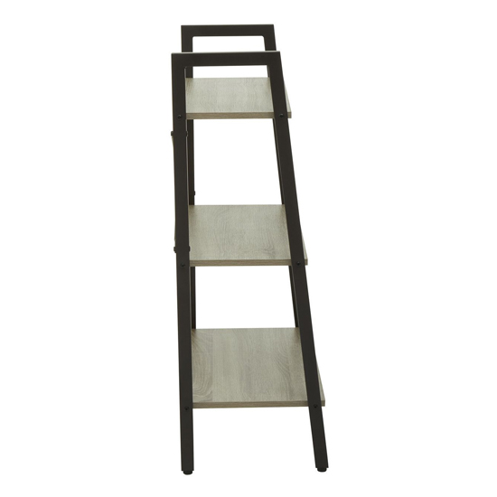 Bradken Grey Oak Wooden 3 Tier Shelving Unit With Black Frame