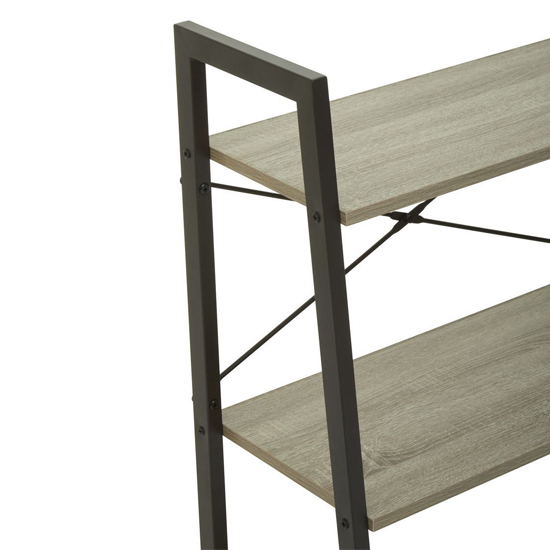 Bradken Grey Oak Wooden 3 Tier Shelving Unit With Black Frame