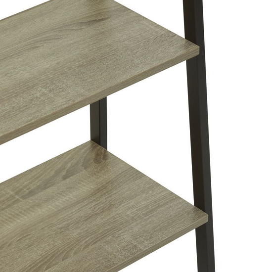 Bradken Grey Oak Wooden 3 Tier Shelving Unit With Black Frame