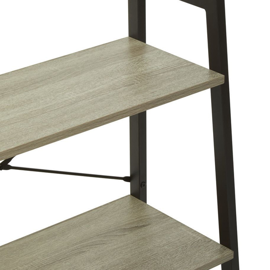 Bradken Grey Oak Wooden 3 Tier Shelving Unit With Black Frame