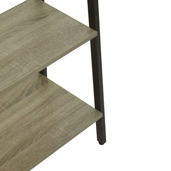 Bradken Grey Oak Wooden 3 Tier Shelving Unit With Black Frame