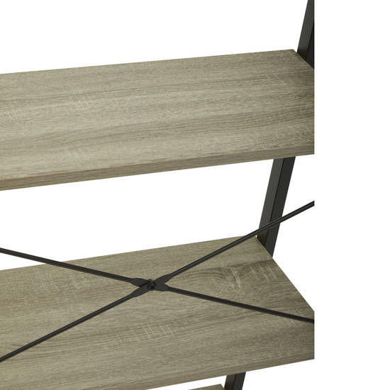 Bradken Grey Oak Wooden 3 Tier Shelving Unit With Black Frame