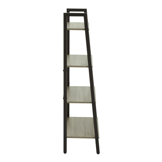 Bradken Grey Oak Wooden 4 Tier Shelving Unit With Black Frame