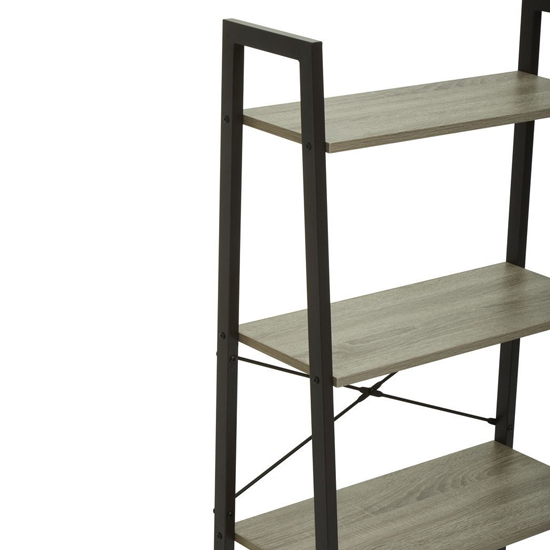 Bradken Grey Oak Wooden 4 Tier Shelving Unit With Black Frame