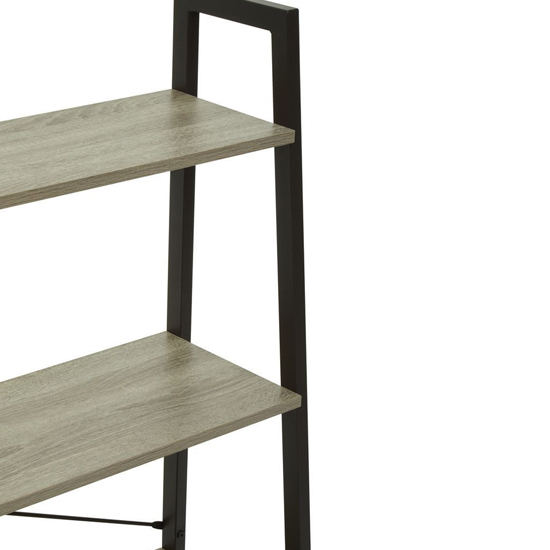 Bradken Grey Oak Wooden 4 Tier Shelving Unit With Black Frame