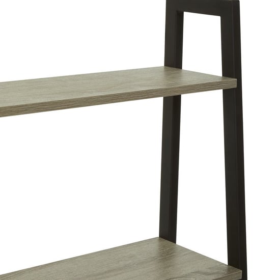 Bradken Grey Oak Wooden 5 Tier Shelving Unit With Black Frame