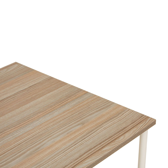 Bradken Natural Oak Wooden Computer Desk With White Metal Frame