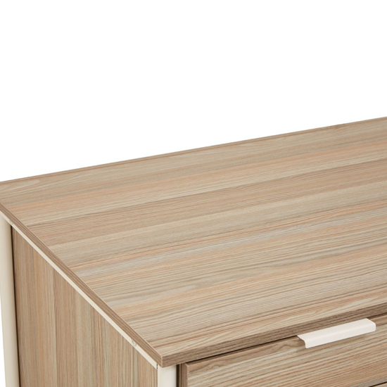 Bradken Natural Oak Wooden Computer Desk With White Metal Frame