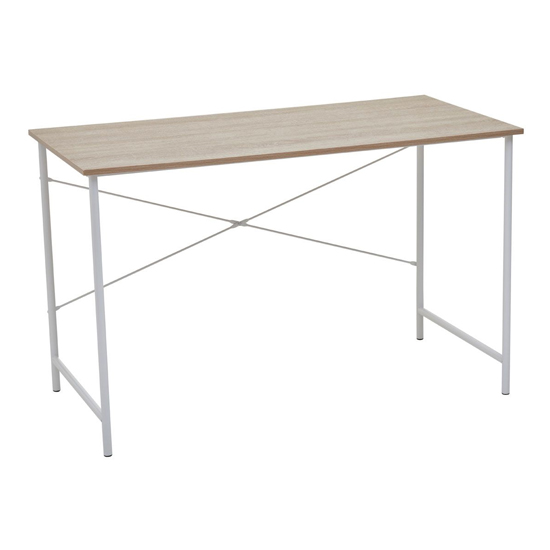 Bradken Natural Oak Wooden Laptop Desk With White Metal Frame