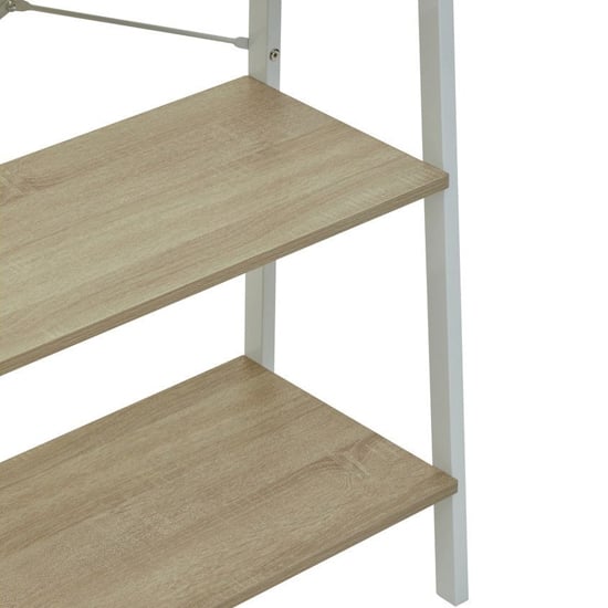Bradken Natural Wooden 3 Tier Shelving Unit With White Frame