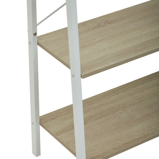 Bradken Natural Wooden 3 Tier Shelving Unit With White Frame
