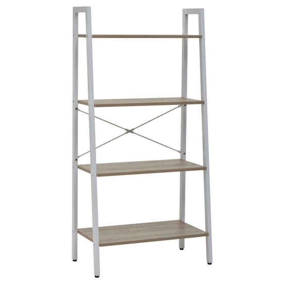 Product photograph of Bradken Natural Wooden 4 Tier Shelving Unit With White Frame from Furniture in Fashion