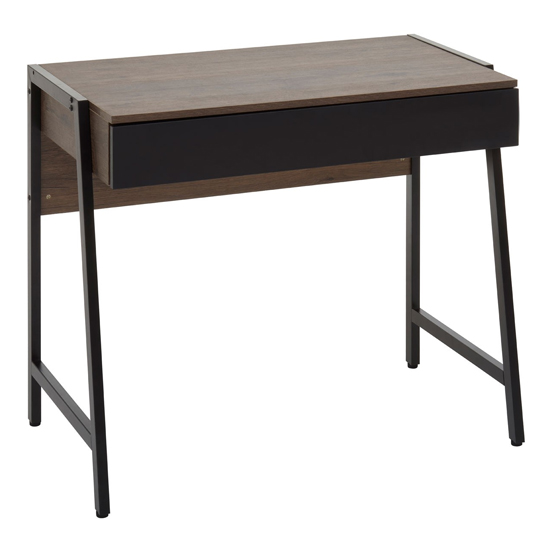 Read more about Bradken wooden 1 drawer computer desk in dark oak
