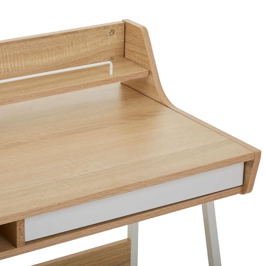 Bradken Wooden Computer Desk With 1 Drawer In Natural Oak
