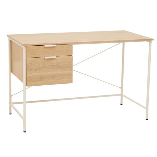 Product photograph of Bradken Wooden Computer Desk With 2 Drawers In Natural Oak from Furniture in Fashion
