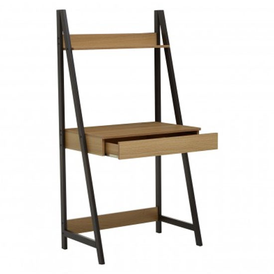 Bradken Wooden Laptop Desk With Metal Frame In Natural Oak
